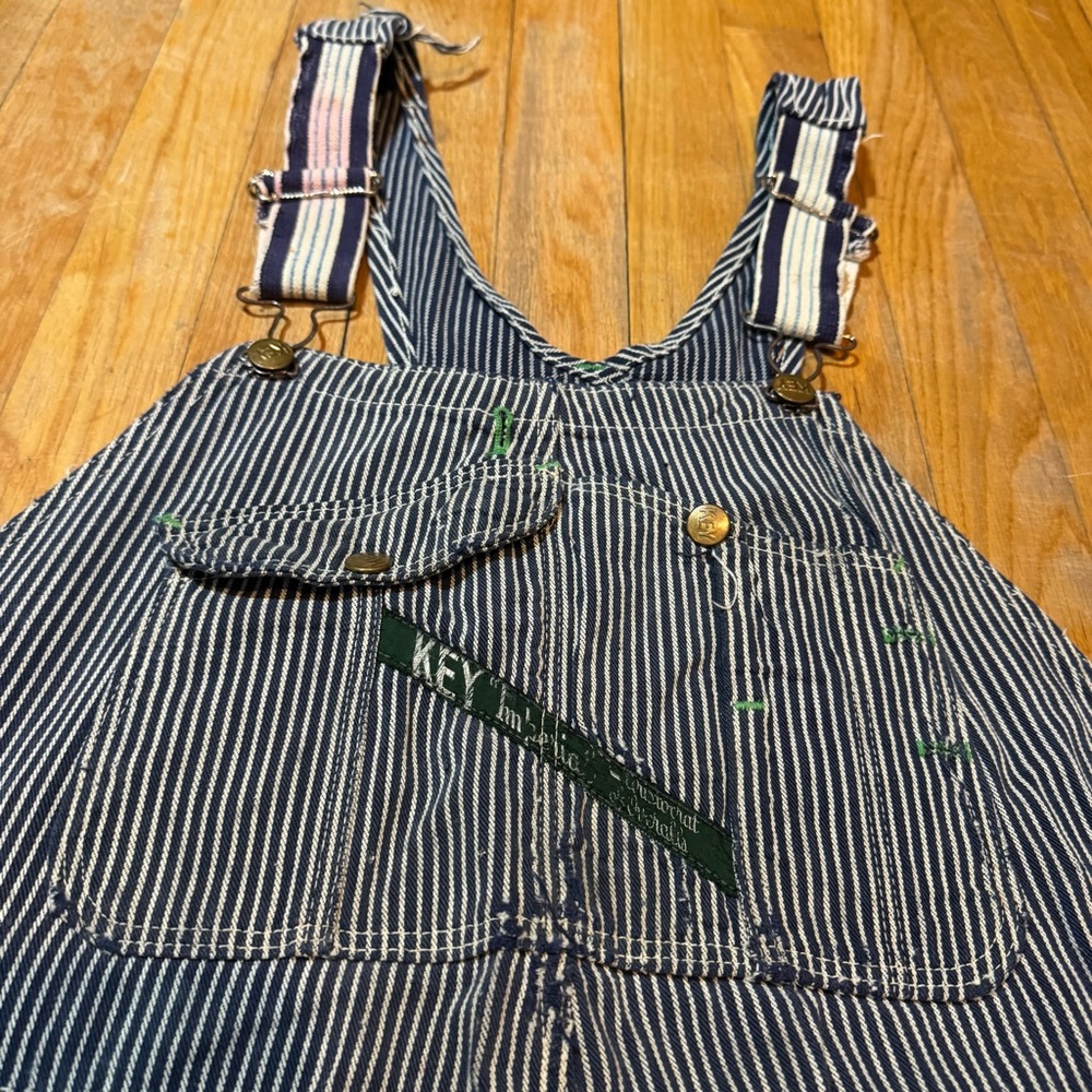 Vintage Key Distressed Patchwork Overalls - image 5